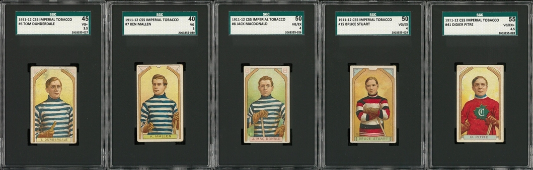 1911-12 C55 Imperial Tobacco SGC-Graded Collection (5 Different) Including Three Hall of Famers